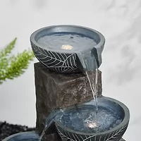 Glitzhome 32.75'H Textured 4-Tier Resin Outdoor fountain