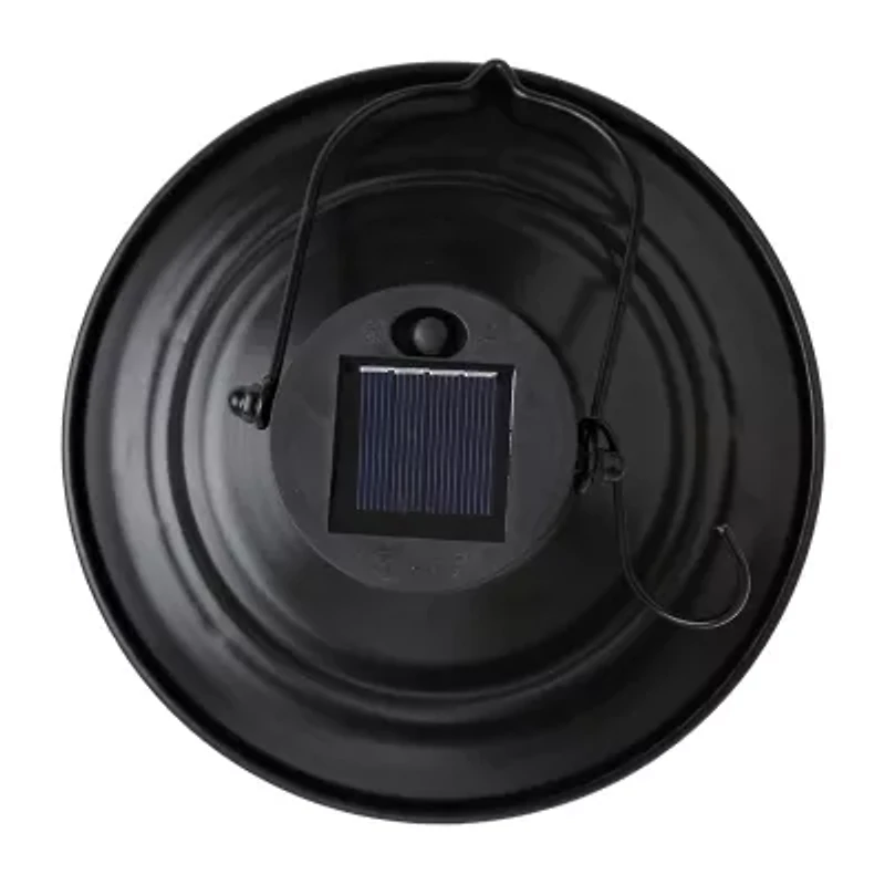 Glitzhome 9.75" Wire Black Solar Powered Lantern