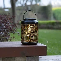 Glitzhome 8.75" Cutout Solar Powered Lantern