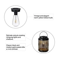 Glitzhome 8.75" Cutout Solar Powered Lantern