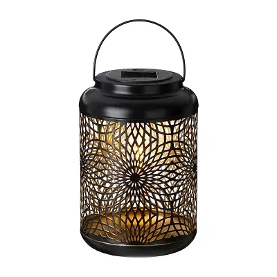 Glitzhome 8.75" Cutout Solar Powered Lantern
