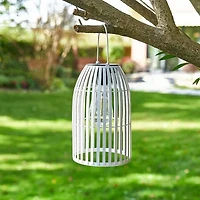 Glitzhome 9.75" Metal Woven White Hanging Lanterns