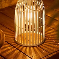 Glitzhome 9.75" Metal Woven White Hanging Lanterns