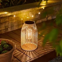 Glitzhome 9.75" Metal Woven White Hanging Lanterns
