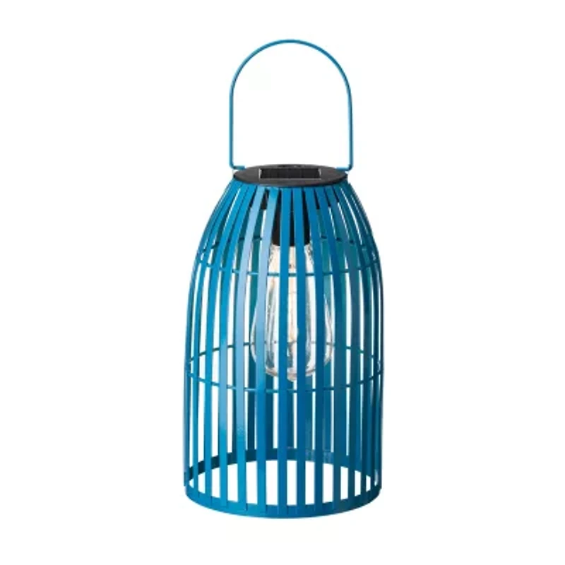 Glitzhome 9.75" Metal Woven Blue Hanging Lanterns
