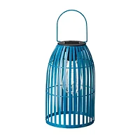 Glitzhome 9.75" Metal Woven Blue Hanging Lanterns