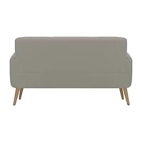 Kingston Mid-Century Modern Sofa Linen with Legs a Natural Finish