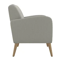 Kingston Mid-Century Modern Sofa Linen with Legs a Natural Finish