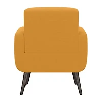 Kingston Mid-Century Modern Accent Armchair Linen with Legs an Espresso Finish