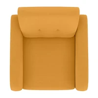 Kingston Mid-Century Modern Accent Armchair Linen with Legs an Espresso Finish