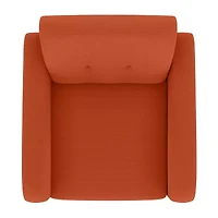 Kingston Mid-Century Modern Accent Armchair Linen with Legs an Espresso Finish