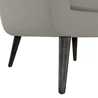 Kingston Mid-Century Modern Accent Armchair Linen with Legs an Espresso Finish