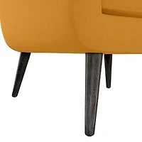 Kingston Mid-Century Modern Accent Armchair Linen with Legs an Espresso Finish