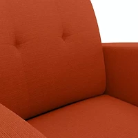 Kingston Mid-Century Modern Accent Armchair Linen with Legs an Espresso Finish