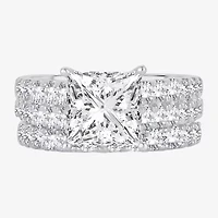 (H-I / SI1-SI2) Signature By Modern Bride Womens 5 CT. T.W. Lab Grown White Diamond 14K Gold Princess Bridal Set