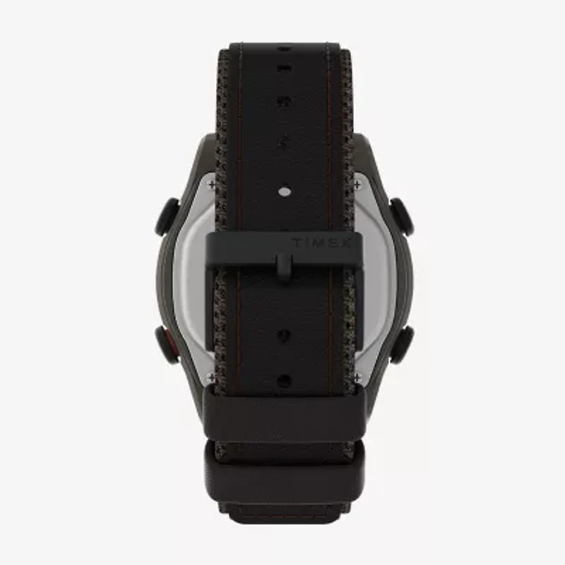 Timex Rugged Mens Brown Leather Strap Watch Tw4b27100jt