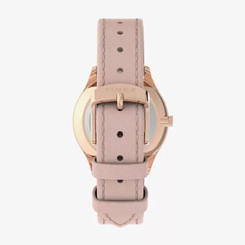 Timex Womens Pink Leather Strap Watch Tw2v76800ji