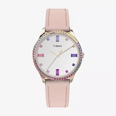 Timex Womens Pink Leather Strap Watch Tw2v76800ji