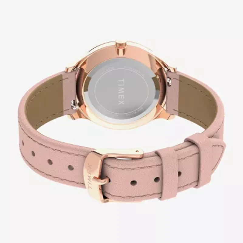Timex Womens Pink Leather Strap Watch Tw2v76800ji