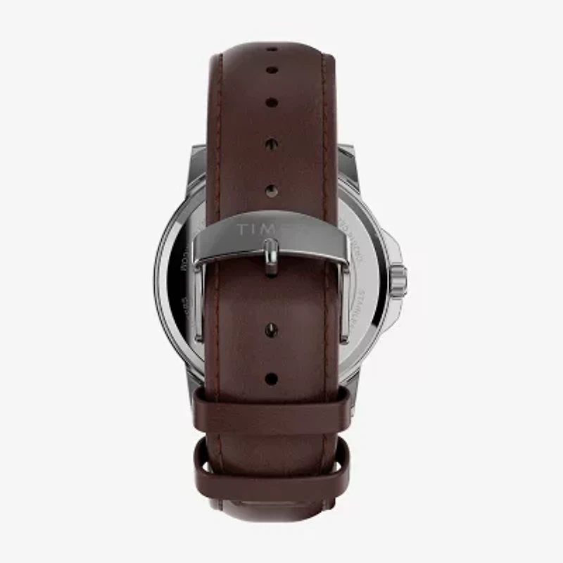 Timex Mens Brown Leather Strap Watch Tw2v79200ji