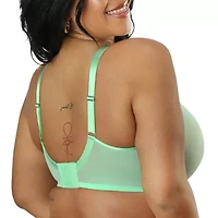 Curvy Couture Sheer Mesh Unlined Underwire Bra-1311