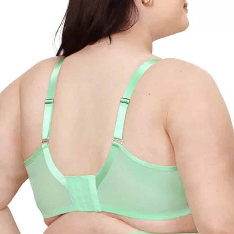 Curvy Couture Sheer Mesh Unlined Underwire Bra-1311
