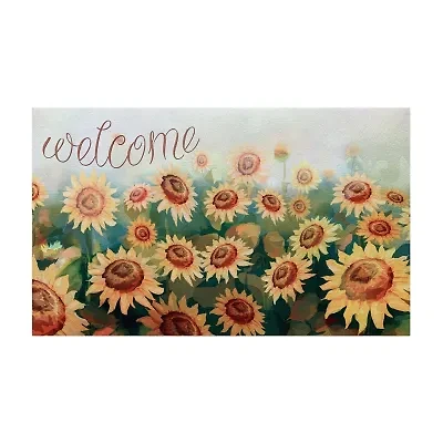 Achim Sunflower Field Rubber 18"X30" Doormat