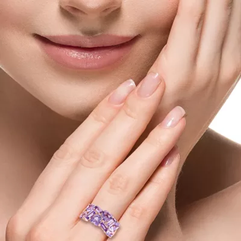 Effy Final Call Womens Genuine Purple Amethyst 14K Rose Gold Cocktail Ring