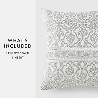 Casual Comfort Antique Floral Cotton Square Throw Pillow