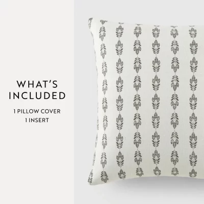 Casual Comfort Folk Leaves Cotton Square Throw Pillow