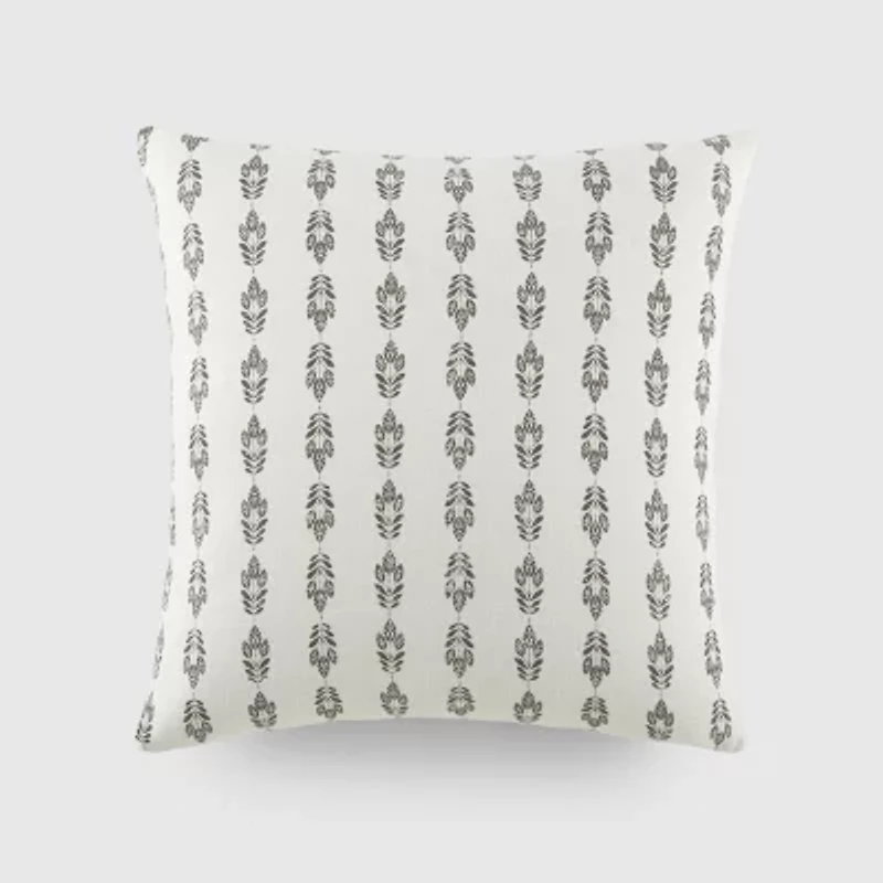 Casual Comfort Folk Leaves Cotton Square Throw Pillow