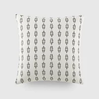 Casual Comfort Folk Leaves Cotton Square Throw Pillow