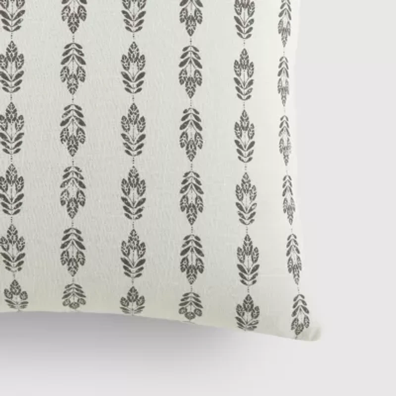 Casual Comfort Folk Leaves Cotton Square Throw Pillow