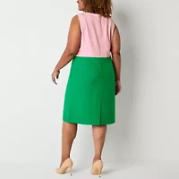 Evan Picone Womens Plus Sleeveless Sheath Dress