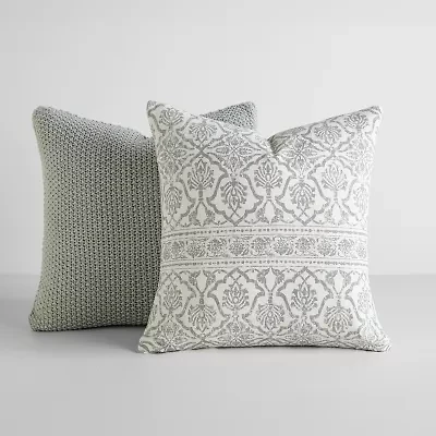 Casual Comfort Seed Stitch Knit Pttrn 2pk 2-pc. Square Throw Pillow