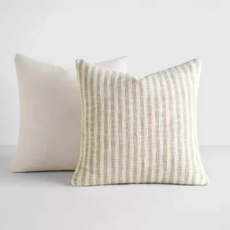 Casual Comfort Bengal Stripe Yarn Dyed 2pk 2-pc. Square Throw Pillow
