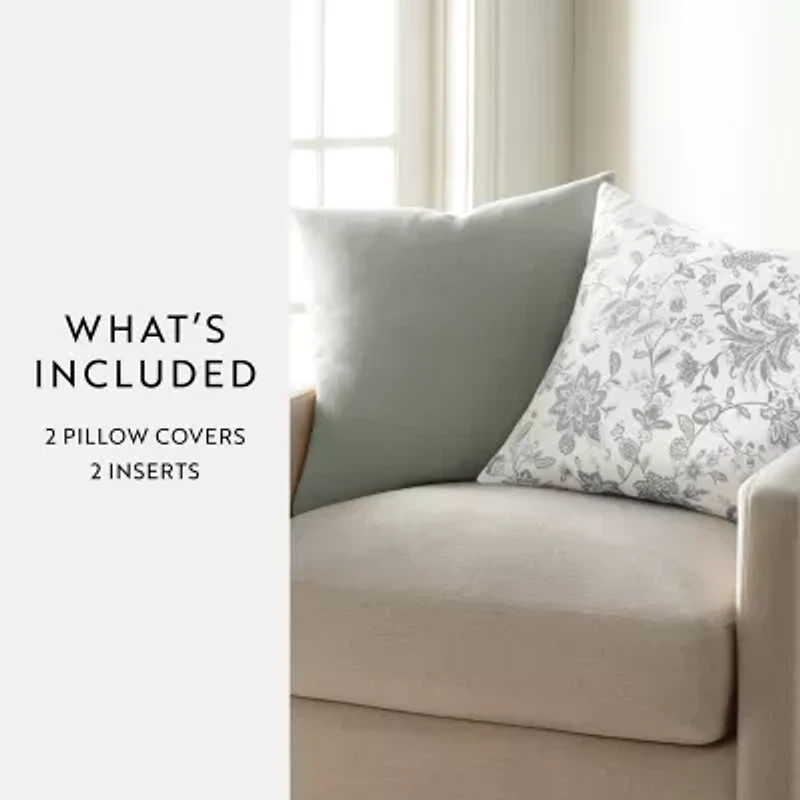 Casual Comfort Seed Stitch Jacobean 2pk 2-pc. Square Throw Pillow