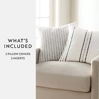 Casual Comfort Bengal Framed Stripe 2pk 2-pc. Square Throw Pillow