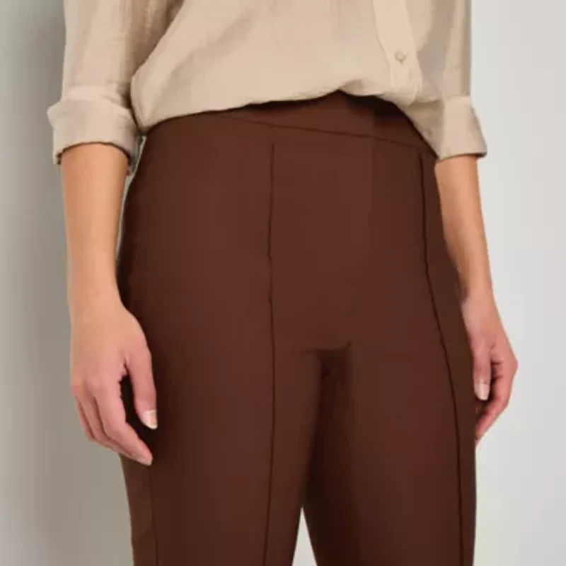 Worthington Womens Slim Mid Rise Pant