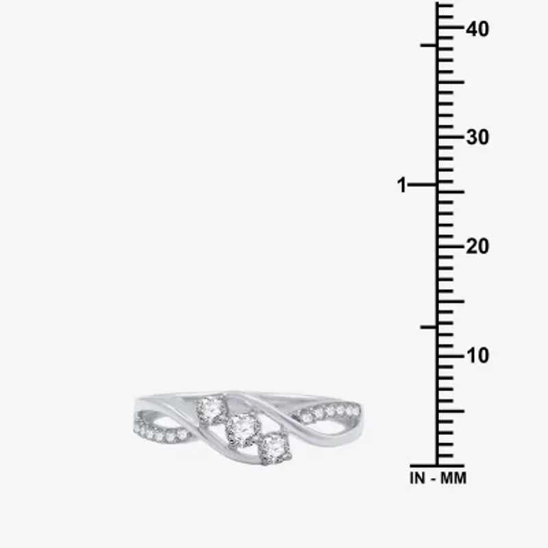 Love Lives Forever 1/3 CT.T.W. Natural Diamond 10K Gold 3-Stone Promise Ring