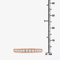 Classic Collection Womens 3MM 1/2 CT. T.W. Natural White Diamond 10K Rose Gold Wedding Band