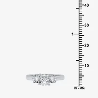 Love Lives Forever (H-I / Si1-Si2) Womens 1 1/2 CT. T.W. Lab Grown White Diamond 10K Gold Round 3-Stone Engagement Ring
