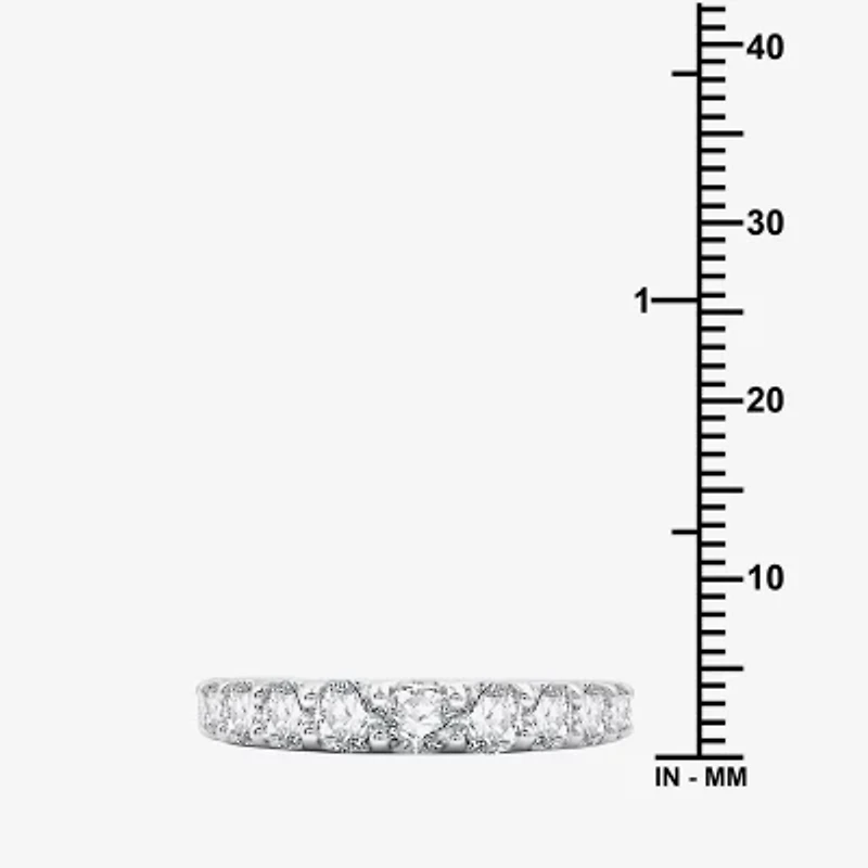 (G / Si1-Si2) Womens 2 CT. T.W. Lab Grown White Diamond 10K Gold Wedding Band