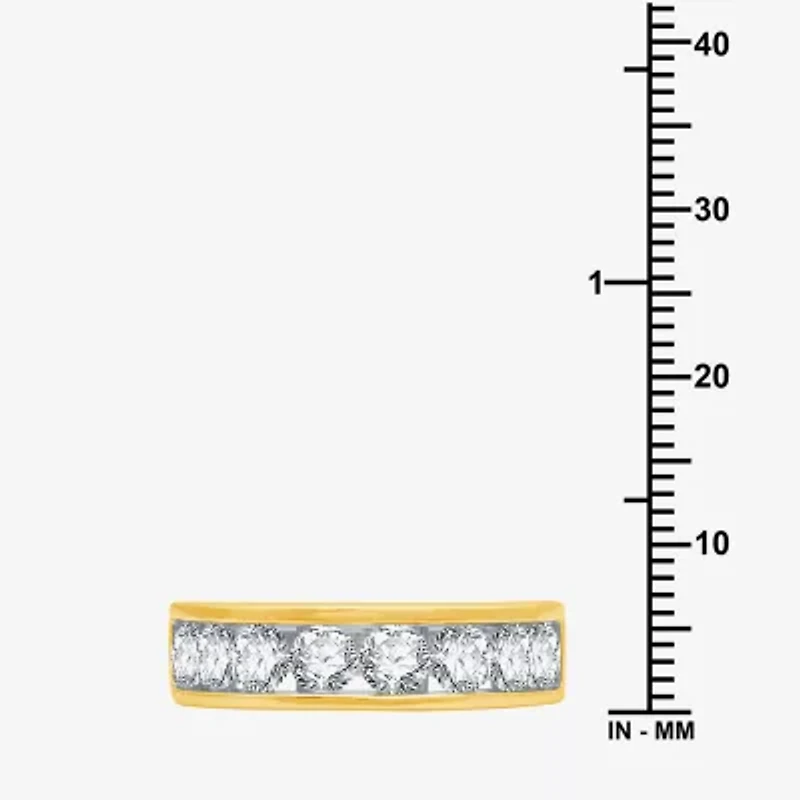 Deluxe Collection Womens 2 CT. T.W. Natural White Diamond 14K Gold Wedding Band