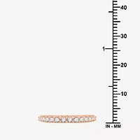 Classic Collection Womens 2MM 1/2 CT. T.W. Natural White Diamond 10K Rose Gold Wedding Band