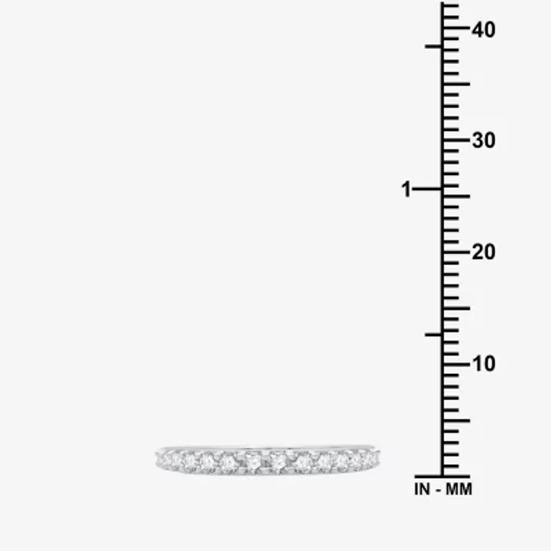 Classic Collection Womens 2MM 1/2 CT. T.W. Natural White Diamond 10K Gold Wedding Band