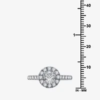 (I / Si2) Womens 2 3/4 CT. T.W. Lab Grown White Diamond 10K Gold Round Side Stone Halo Bridal Set