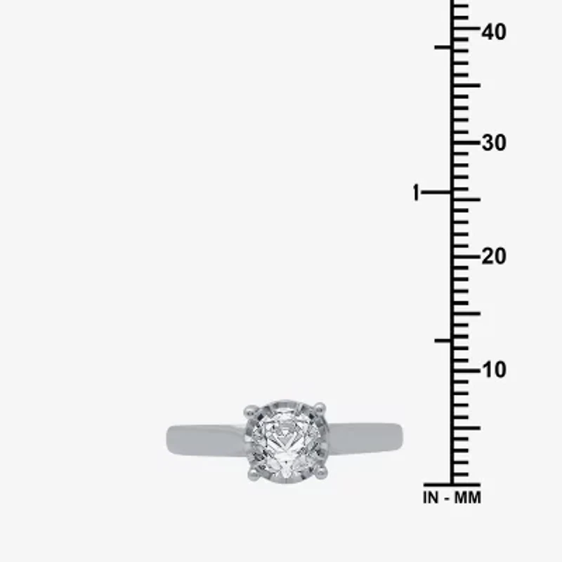 (H-I / I1) Womens 1 CT. T.W. Lab Grown White Diamond 10K Gold Round Solitaire Engagement Ring