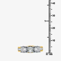 Love Lives Forever (G / Si1-Si2) Womens 1 1/2 CT. T.W. Lab Grown White Diamond 10K Gold Round 3-Stone Engagement Ring