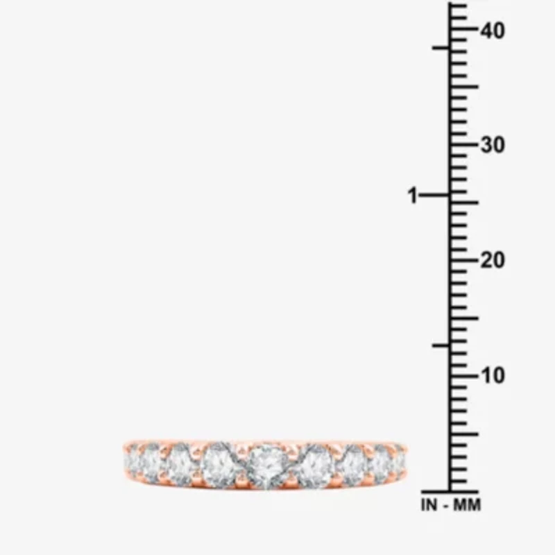 (G / Si1-Si2) Womens 2 CT. T.W. Lab Grown White Diamond 10K Gold Wedding Band